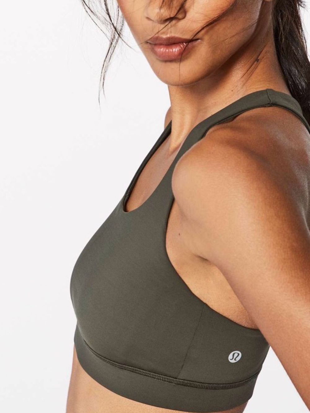 🍋🍋lululemon athletica Invigorate sports Bra, dark Olive, High-Neck, sz 2, euc